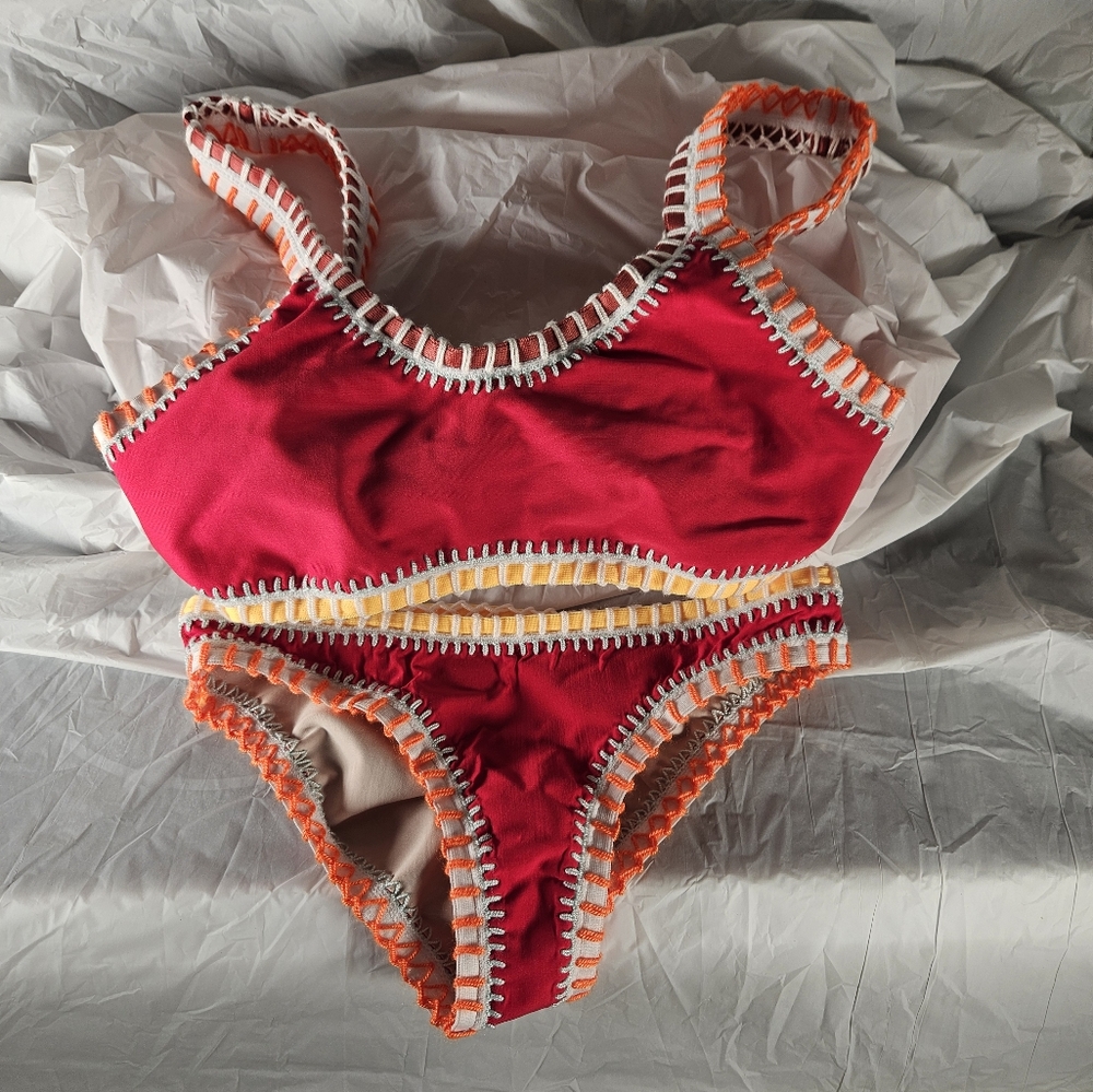 Platinum Swimwear Vibrant Red Bikini Set